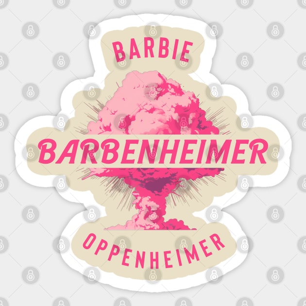 BARBENHEIMER (front/back) Sticker by Retro Travel Design